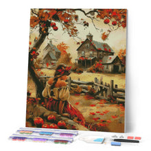 Afbeelding in Gallery-weergave laden, Diamond Painting - Vintage plattelandsmeisje in de herfst
