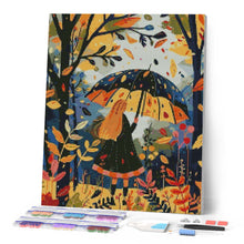 Afbeelding in Gallery-weergave laden, Diamond Painting - Meisje met paraplu in de herfst
