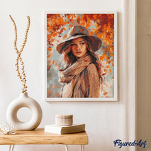 Afbeelding in Gallery-weergave laden, Diamond Painting - Dame van de herfstwinden reeds ingelijst