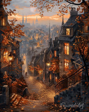Afbeelding in Gallery-weergave laden, Diamond Painting - Herfststraat in de oude stad reeds ingelijst