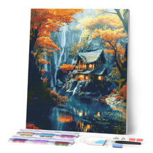 Afbeelding in Gallery-weergave laden, Diamond Painting - Herfsthut bij de waterval