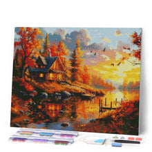Afbeelding in Gallery-weergave laden, Diamond Painting - Herfstzonsondergang bij de hut