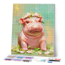 Afbeelding in Gallery-weergave laden, Diamond Painting - Baby Meisje Nijlpaard
