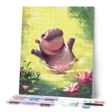 Afbeelding in Gallery-weergave laden, Diamond Painting - Zwemmend Nijlpaard