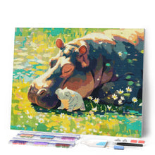 Afbeelding in Gallery-weergave laden, Diamond Painting - Baby Nijlpaard en Mama