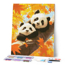 Afbeelding in Gallery-weergave laden, Diamond Painting - Panda Welpen in de Herfst