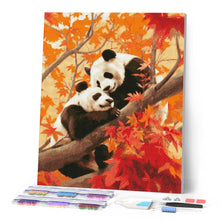Afbeelding in Gallery-weergave laden, Diamond Painting - Panda-tweelingen in de Herfst