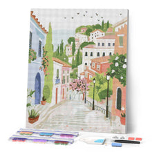 Afbeelding in Gallery-weergave laden, Diamond Painting - Pastelkleurig Heuveldorp