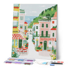 Afbeelding in Gallery-weergave laden, Diamond Painting - Pastelkleurig Kustdorp