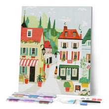 Afbeelding in Gallery-weergave laden, Diamond Painting - Dorp met Groen Uitzicht