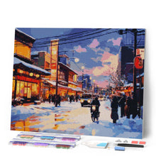 Afbeelding in Gallery-weergave laden, Diamond Painting - Retro Winterstraat in Japan