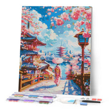 Afbeelding in Gallery-weergave laden, Diamond Painting - Sakura-straat in Kyoto reeds ingelijst