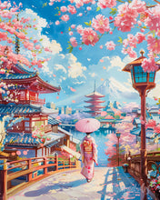 Afbeelding in Gallery-weergave laden, Diamond Painting - Sakura-straat in Kyoto reeds ingelijst