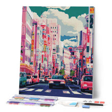 Afbeelding in Gallery-weergave laden, Diamond Painting - Bruisende Straat in Japan reeds ingelijst
