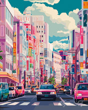 Afbeelding in Gallery-weergave laden, Diamond Painting - Bruisende Straat in Japan reeds ingelijst
