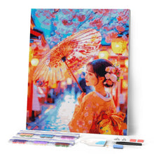 Afbeelding in Gallery-weergave laden, Diamond Painting - Kimono Meisje op de Sakura-straat