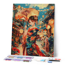 Afbeelding in Gallery-weergave laden, Diamond Painting - Kimono Meisje op het Lantaarnfestival