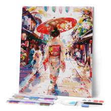 Afbeelding in Gallery-weergave laden, Diamond Painting - Yukata Meisje op de Feeststraat