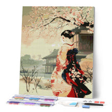 Afbeelding in Gallery-weergave laden, Diamond Painting - Vintage Winter Geisha Tafereel
