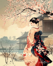 Afbeelding in Gallery-weergave laden, Diamond Painting - Vintage Winter Geisha Tafereel
