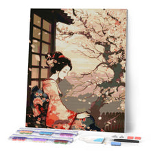 Afbeelding in Gallery-weergave laden, Diamond Painting - Vintage Kimono Dame en Sakura