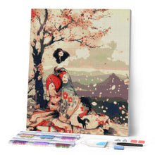 Afbeelding in Gallery-weergave laden, Diamond Painting - Vintage Sakura Dame reeds ingelijst