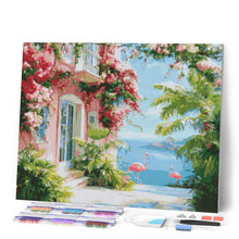 Afbeelding in Gallery-weergave laden, Diamond Painting - Roze villa aan het strand