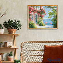 Afbeelding in Gallery-weergave laden, Diamond Painting - Roze villa aan het strand