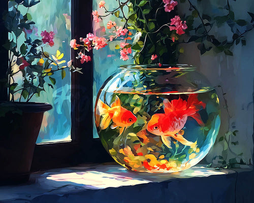 Diamond Painting - Zonnig vissenkom