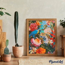 Afbeelding in Gallery-weergave laden, Diamond Painting - Papegaai en luipaard