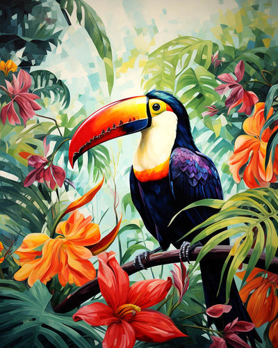 Diamond Painting - Toekan in de jungle