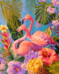 Diamond Painting - Tweeling flamingo's