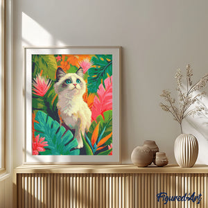Diamond Painting - Ragdoll kitten in de jungle