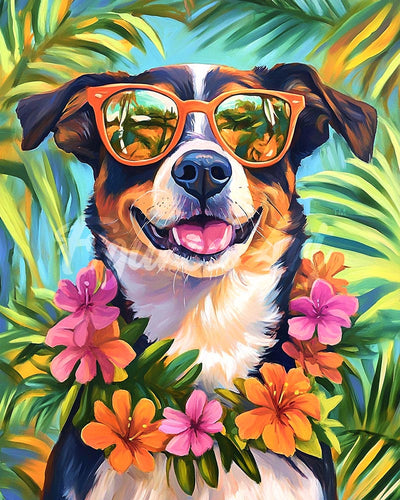Diamond Painting - Hond op vakantie