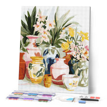 Afbeelding in Gallery-weergave laden, Diamond Painting - Aardewerk en bloemen