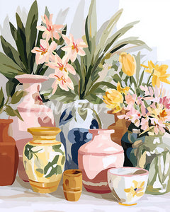 Diamond Painting - Aardewerk en bloemen