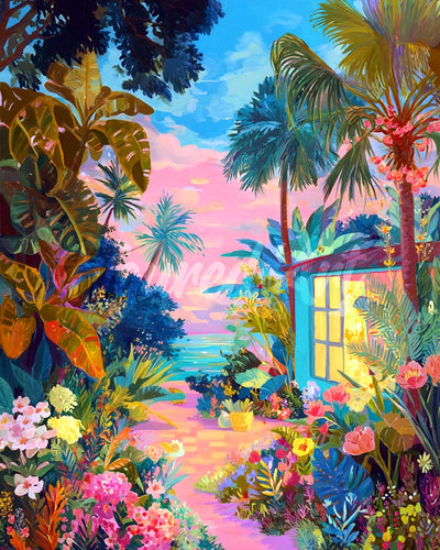 Diamond Painting - Tropische achtertuin