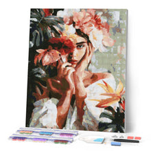 Afbeelding in Gallery-weergave laden, Diamond Painting - Portret van een bloemenmeisje