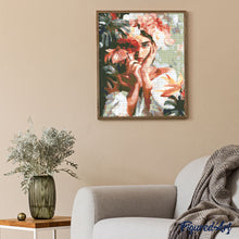 Afbeelding in Gallery-weergave laden, Diamond Painting - Portret van een bloemenmeisje