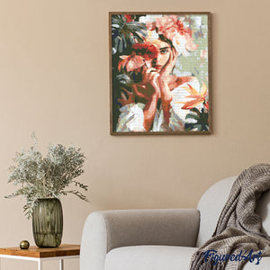Diamond Painting - Portret van een bloemenmeisje