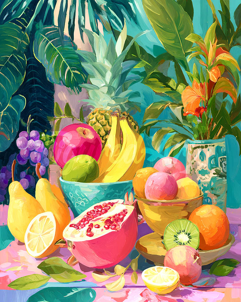 Diamond Painting - Tropische fruittafel