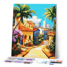 Afbeelding in Gallery-weergave laden, Diamond Painting - Tropisch heuvelstadje