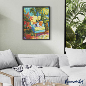 Diamond Painting - Plantenhoek met hond