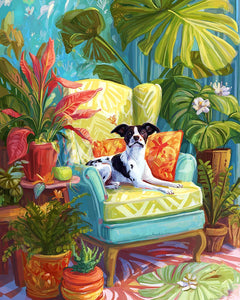 Diamond Painting - Plantenhoek met hond