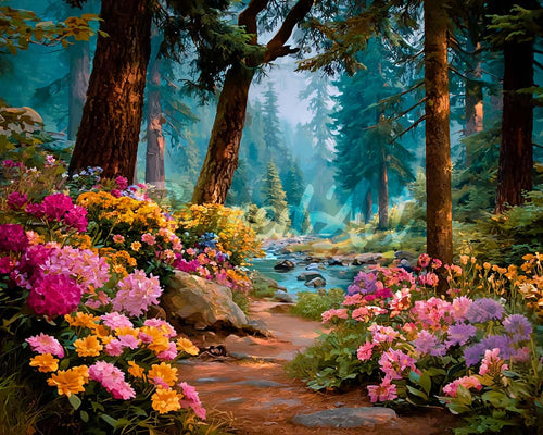 Diamond Painting - Bloeirijke Beek