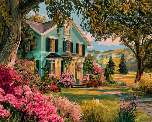 Diamond Painting - Bloeiende Tuinveranda