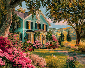 Diamond Painting - Bloeiende Tuinveranda