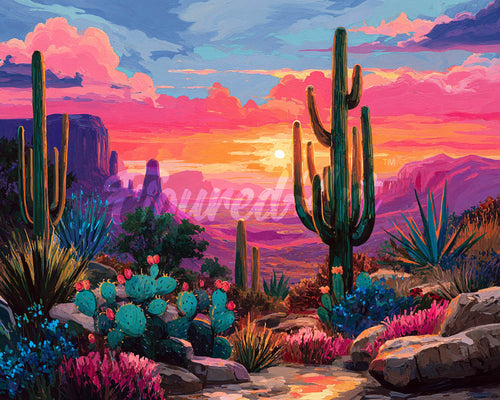 Diamond Painting - Kleurrijk Woestijnlandschap