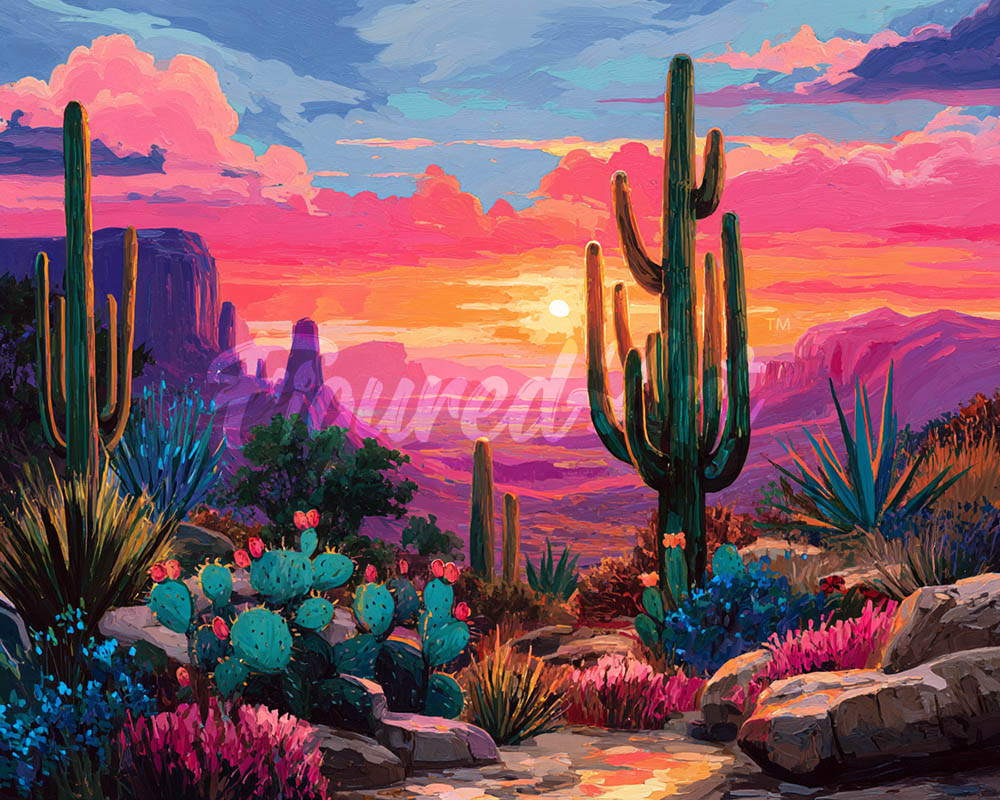Diamond Painting - Kleurrijk Woestijnlandschap
