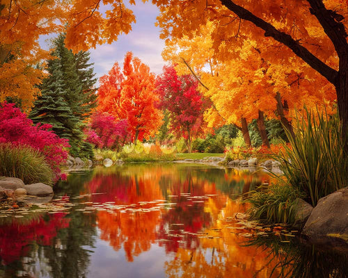Diamond Painting - Gouden Herfstbomen